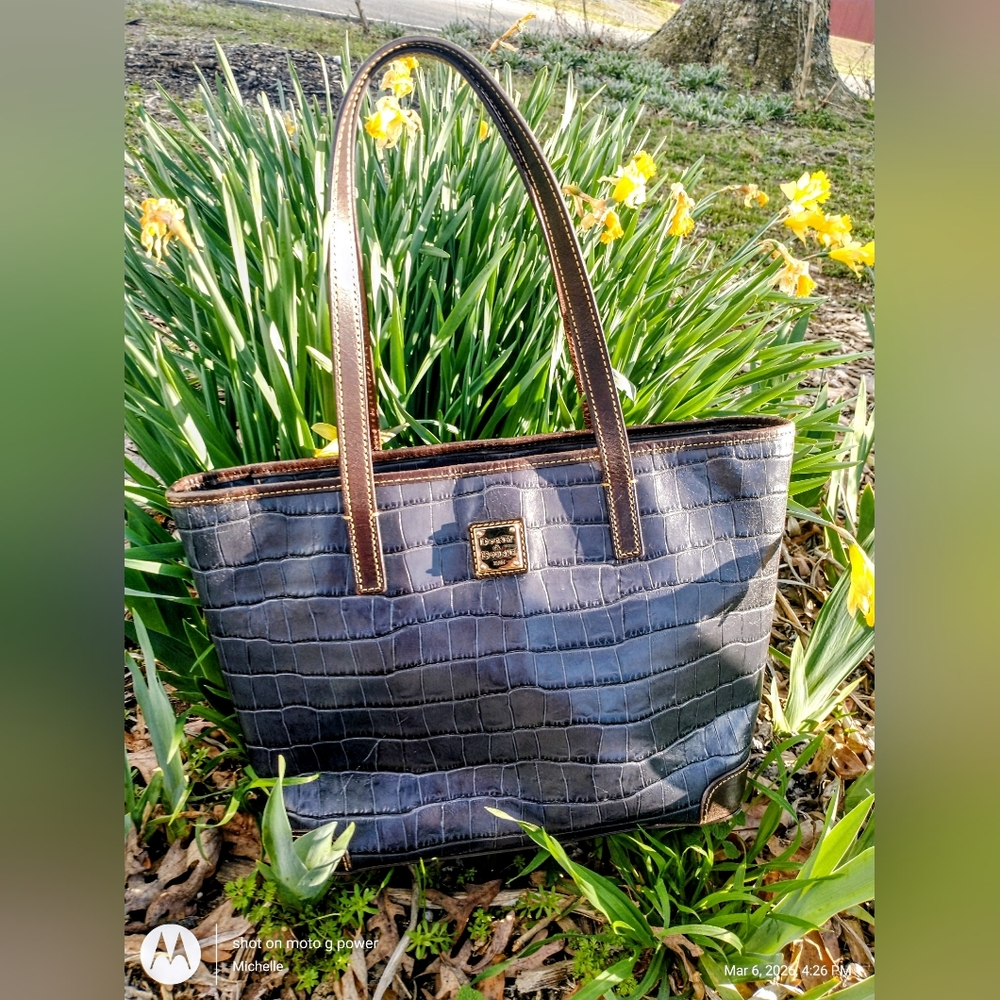 Dooney And Bourke Croc Embossed Tote Or Shoulder Bag